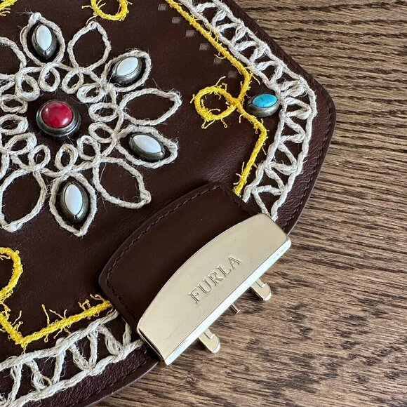 NEW！Furla My Play Interchangeable Metropolis Leather Flap -Bohemia brown - Picture 3 of 8